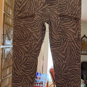White House Black Market Brown Zebra Skinny Jeans